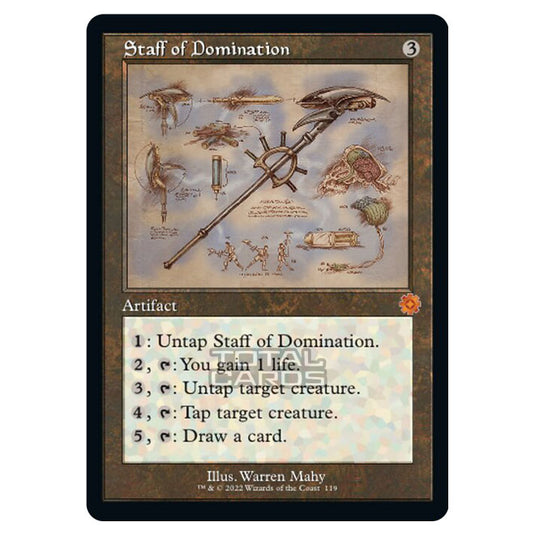 Magic The Gathering - The Brothers War - Retro Artifacts - Staff of Domination (Retro Schematic Artifact) - 119