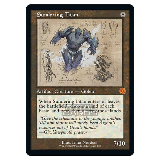 Magic The Gathering - The Brothers War - Retro Artifacts - Sundering Titan (Retro Schematic Artifact) - 120