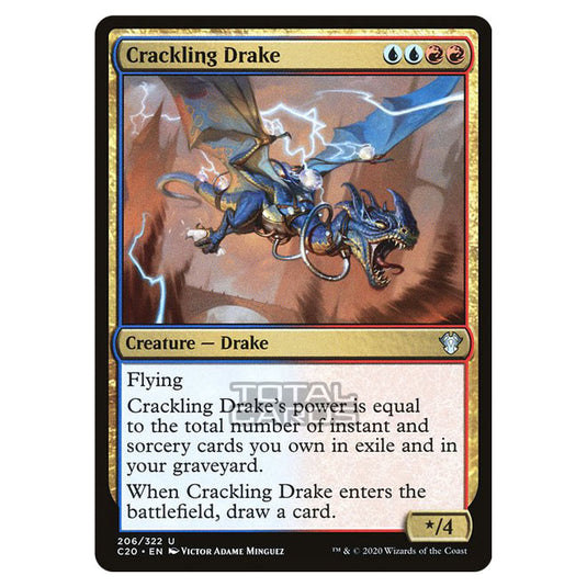 Magic The Gathering - Commander 2020 - Crackling Drake - 206/322