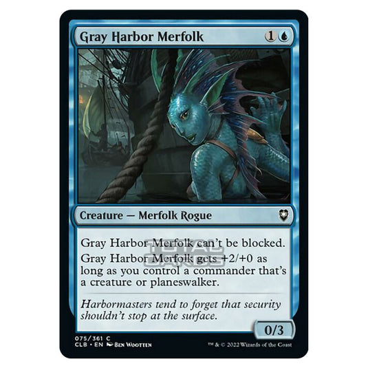 Magic The Gathering - Commander Legends - Battle for Baldur's Gate - Gray Harbor Merfolk - 075/361