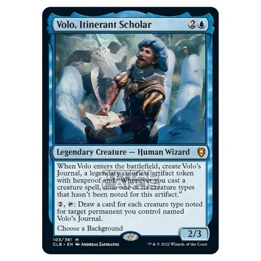 Magic The Gathering - Commander Legends - Battle for Baldur's Gate - Volo, Itinerant Scholar - 103/361