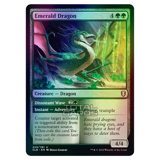 Magic The Gathering - Commander Legends - Battle for Baldur's Gate - Emerald Dragon / Dissonant Wave - 229/361 (Foil)