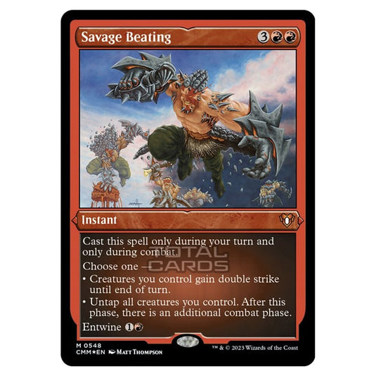 Magic The Gathering - Commander Masters - Savage Beating (Etched Foil) - 0548