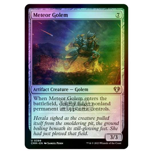 Magic The Gathering - Commander Masters - Meteor Golem - 0399 (Foil)