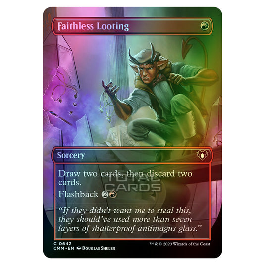 Magic The Gathering - Commander Masters - Faithless Looting (Borderless) - 0642 (Foil)