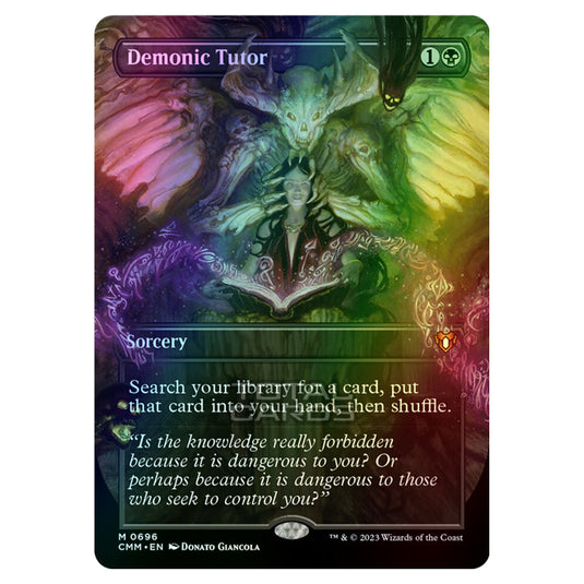 Magic The Gathering - Commander Masters - Demonic Tutor (Borderless) - 0696 (Foil)