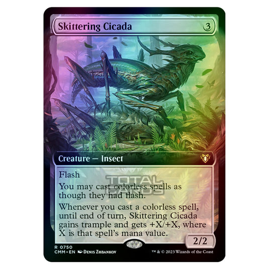 Magic The Gathering - Commander Masters - Skittering Cicada (Extended Art) - 0750 (Foil)