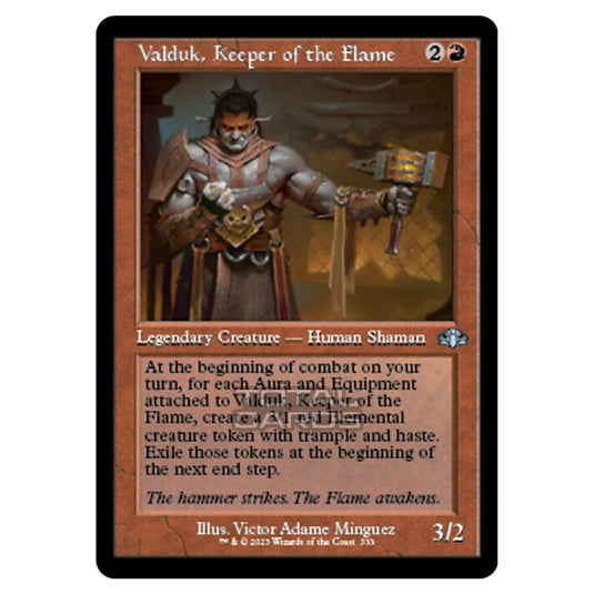 Magic The Gathering - Dominaria Remastered - Valduk, Keeper of the Flame (Retro Frame) - 333/261