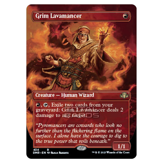 Magic The Gathering - Dominaria Remastered - Grim Lavamancer (Alternate-Art Borderless Card) - 434/261