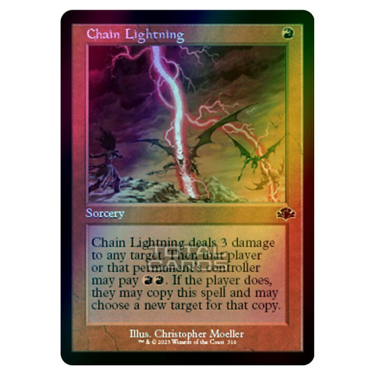 Magic The Gathering - Dominaria Remastered - Chain Lightning (Retro Frame) - 316/261 (Foil)