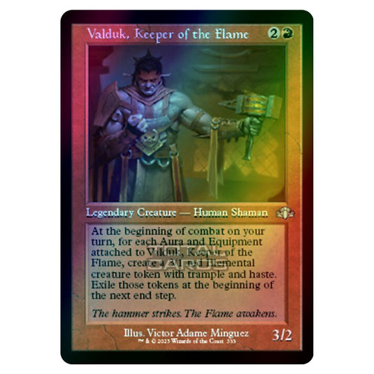 Magic The Gathering - Dominaria Remastered - Valduk, Keeper of the Flame (Retro Frame) - 333/261 (Foil)