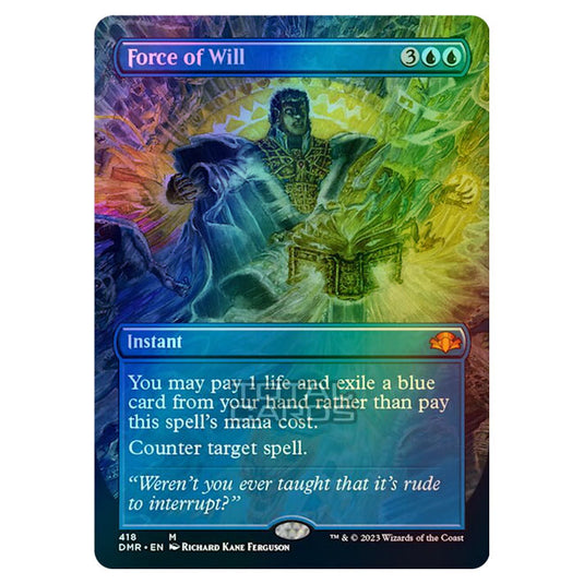 Magic The Gathering - Dominaria Remastered - Force of Will (Alternate-Art Borderless Card) - 418/261 (Foil)