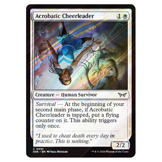 Acrobatic Cheerleader 0001 card from the Magic The Gathering set Duskmourn: House of Horror