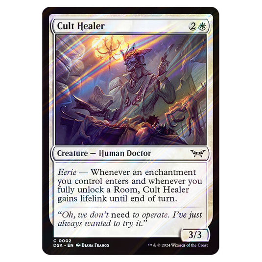 Cult Healer 0002 card from the Magic The Gathering set Duskmourn: House of Horror