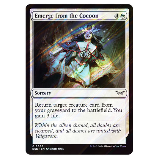 Emerge from the Cocoon 0005 card from the Magic The Gathering set Duskmourn: House of Horror