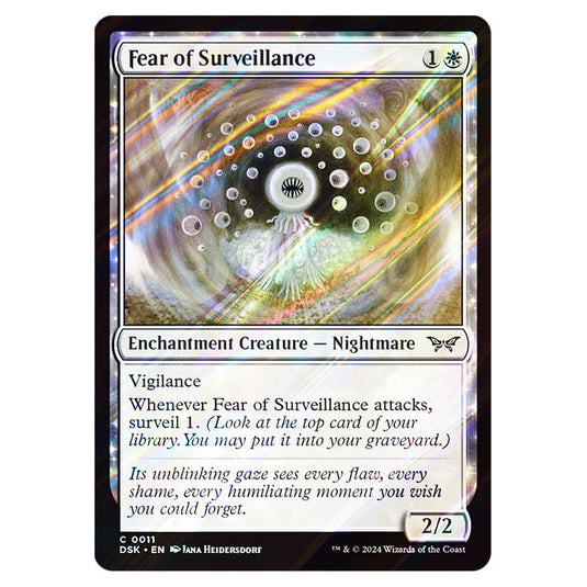 Fear of Surveillance 0011 card from the Magic The Gathering set Duskmourn: House of Horror