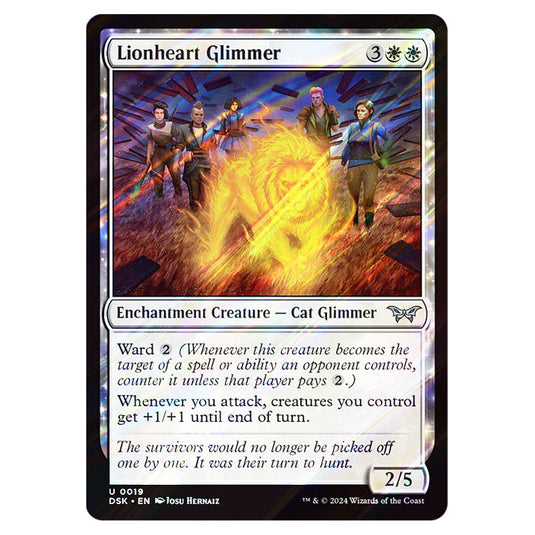 Lionheart Glimmer 0019 card from the Magic The Gathering set Duskmourn: House of Horror