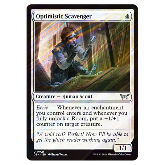 Optimistic Scavenger 0021 card from the Magic The Gathering set Duskmourn: House of Horror