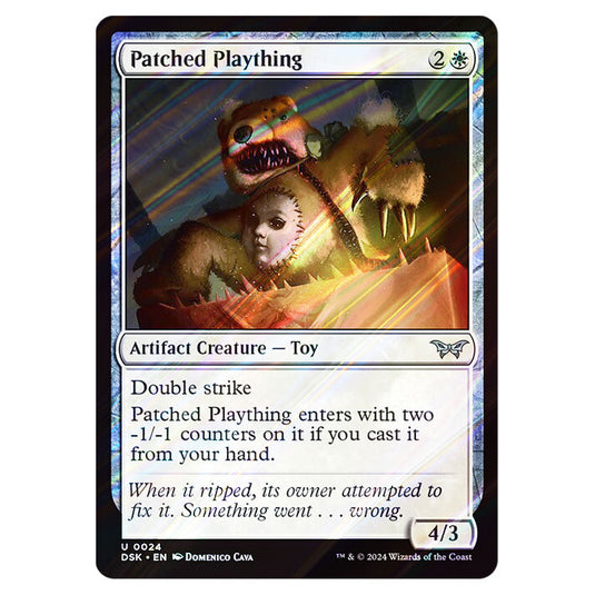 Patched Plaything 0024 card from the Magic The Gathering set Duskmourn: House of Horror