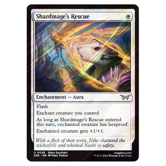 Shardmage's Rescue 0029 card from the Magic The Gathering set Duskmourn: House of Horror