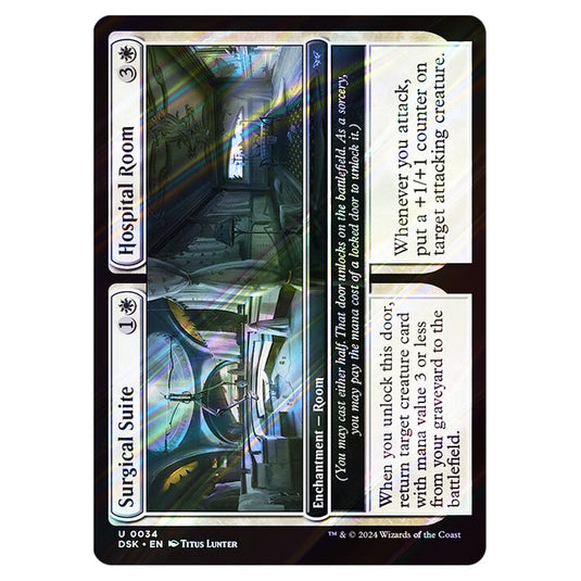 Surgical Suite // Hospital Room 0034 card from the Magic The Gathering set Duskmourn: House of Horror