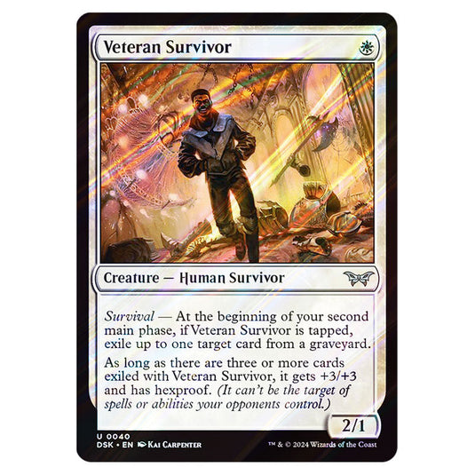 Veteran Survivor 0040 card from the Magic The Gathering set Duskmourn: House of Horror