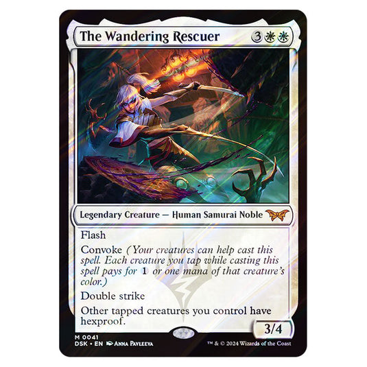 The Wandering Rescuer 0041 card from the Magic The Gathering set Duskmourn: House of Horror