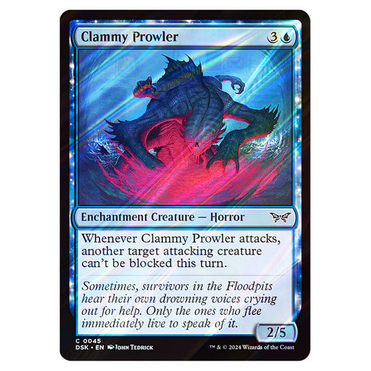 Clammy Prowler 0045 card from the Magic The Gathering set Duskmourn: House of Horror