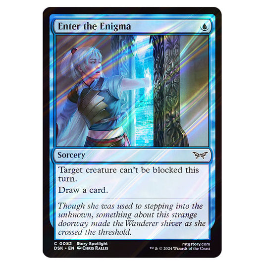 Enter the Enigma 0052 card from the Magic The Gathering set Duskmourn: House of Horror