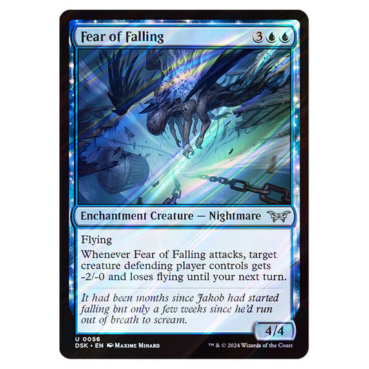 Fear of Falling 0056 card from the Magic The Gathering set Duskmourn: House of Horror