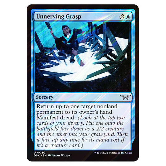 Unnerving Grasp 0080 card from the Magic The Gathering set Duskmourn: House of Horror