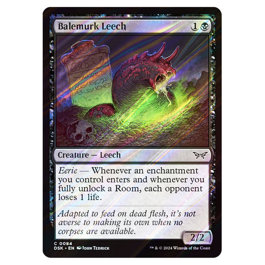 Balemurk Leech 0084 card from the Magic The Gathering set Duskmourn: House of Horror