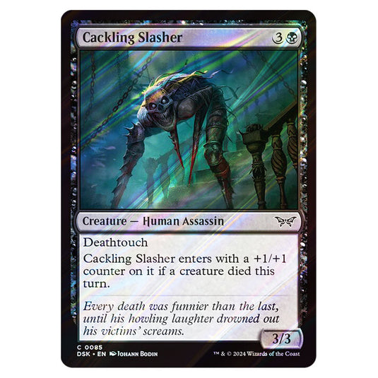 Cackling Slasher 0085 card from the Magic The Gathering set Duskmourn: House of Horror