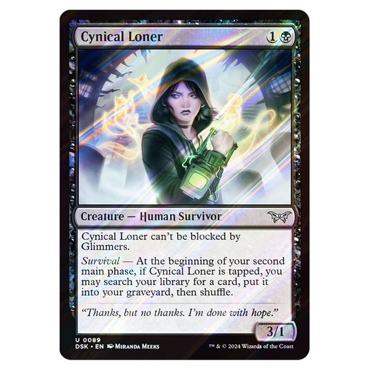 Cynical Loner 0089 card from the Magic The Gathering set Duskmourn: House of Horror