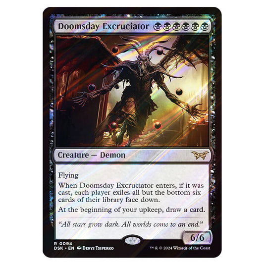 Doomsday Excruciator 0094 card from the Magic The Gathering set Duskmourn: House of Horror