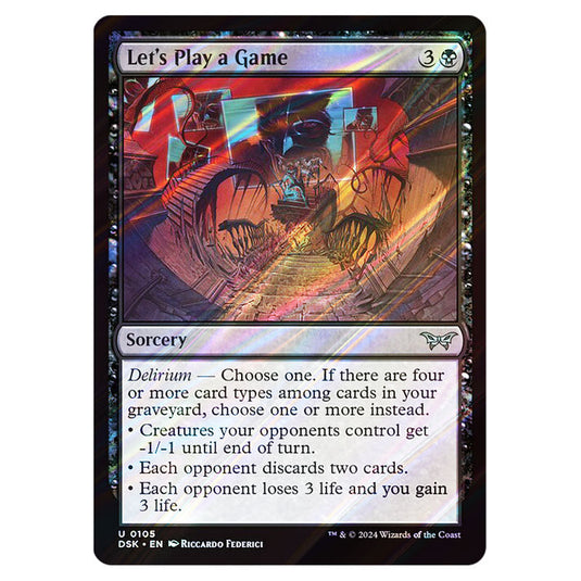 Let's Play a Game 0105 card from the Magic The Gathering set Duskmourn: House of Horror