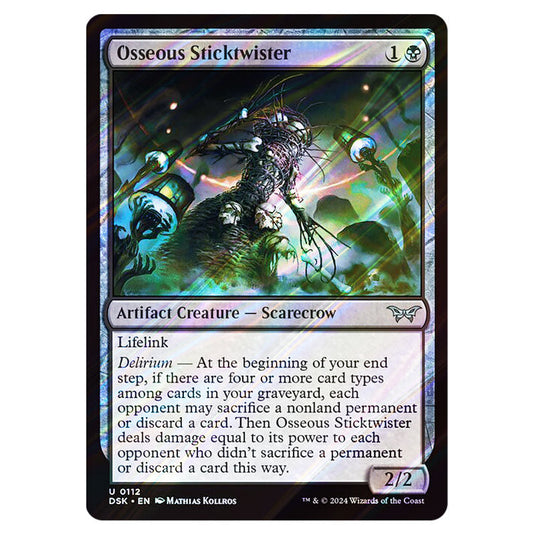 Osseous Sticktwister 0112 card from the Magic The Gathering set Duskmourn: House of Horror