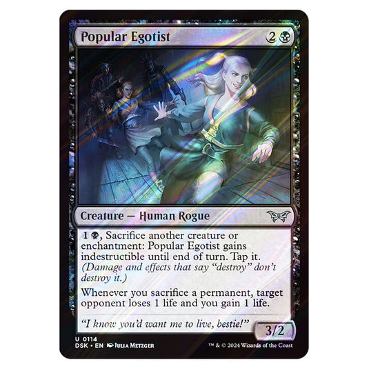 Popular Egotist 0114 card from the Magic The Gathering set Duskmourn: House of Horror