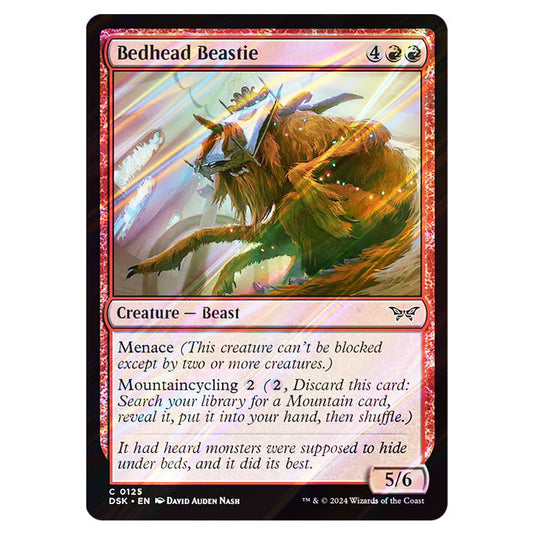 Bedhead Beastie 0125 card from the Magic The Gathering set Duskmourn: House of Horror