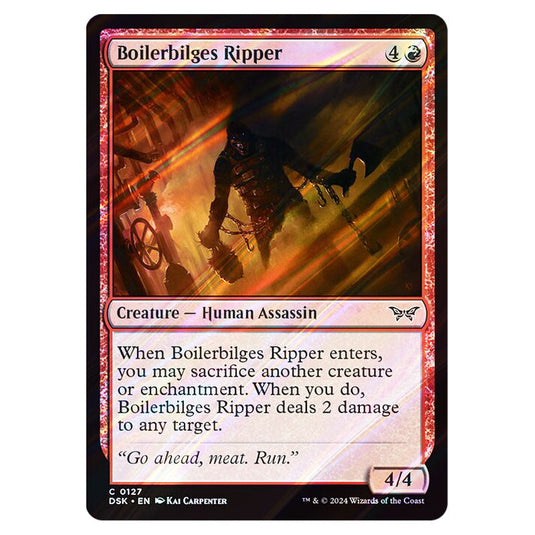 Boilerbilges Ripper 0127 card from the Magic The Gathering set Duskmourn: House of Horror