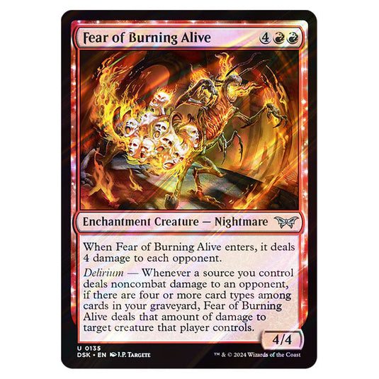 Fear of Burning Alive 0135 card from the Magic The Gathering set Duskmourn: House of Horror