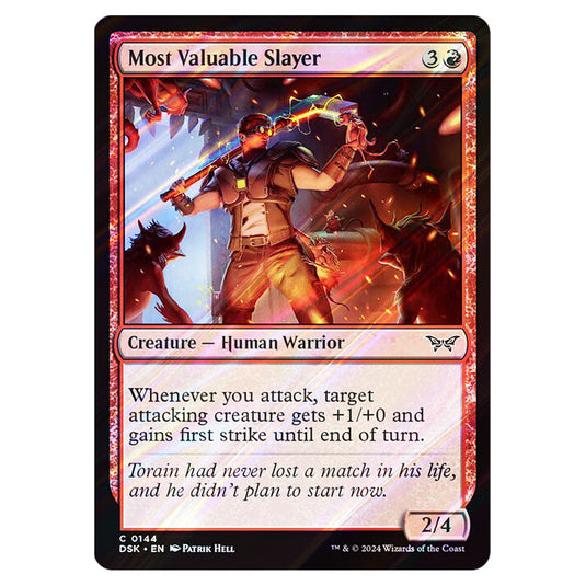 Most Valuable Slayer 0144 card from the Magic The Gathering set Duskmourn: House of Horror