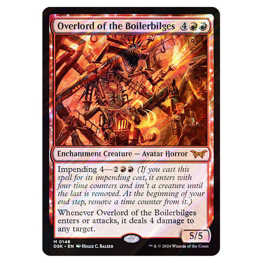 Overlord of the Boilerbilges 0146 card from the Magic The Gathering set Duskmourn: House of Horror