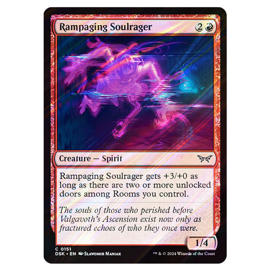 Rampaging Soulrager 0151 card from the Magic The Gathering set Duskmourn: House of Horror