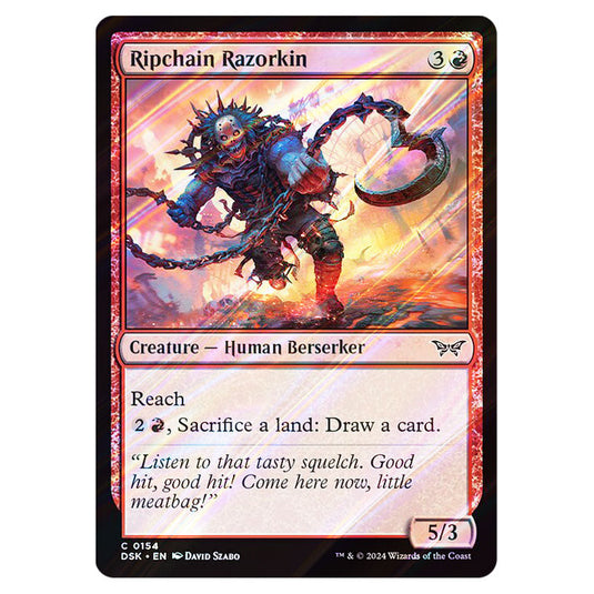 Ripchain Razorkin 0154 card from the Magic The Gathering set Duskmourn: House of Horror