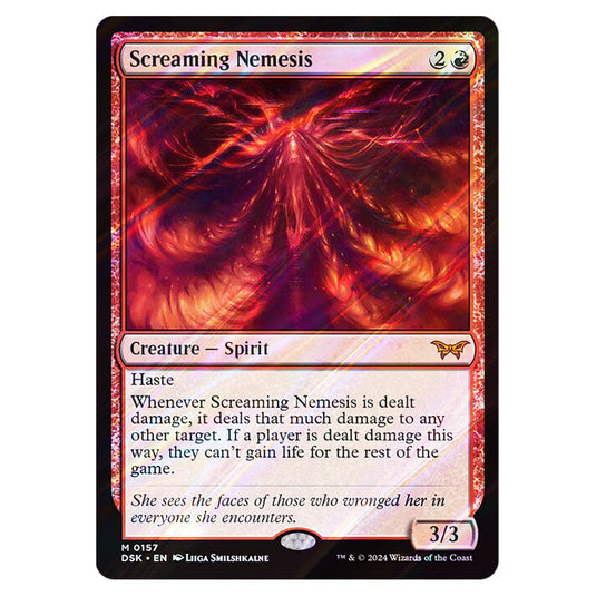 Screaming Nemesis 0157 card from the Magic The Gathering set Duskmourn: House of Horror