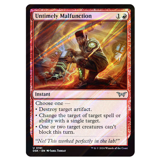 Untimely Malfunction 0161 card from the Magic The Gathering set Duskmourn: House of Horror