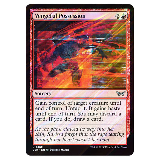 Vengeful Possession 0162 card from the Magic The Gathering set Duskmourn: House of Horror