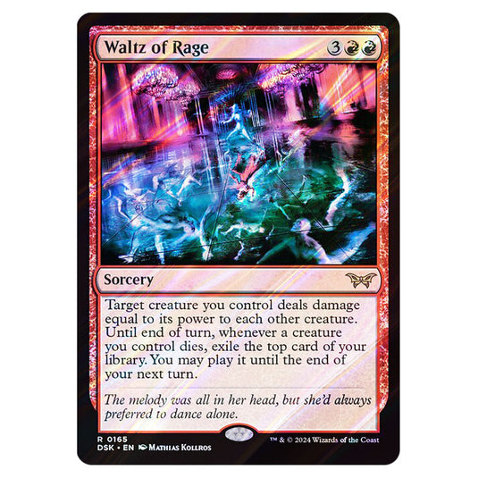 Waltz of Rage 0165 card from the Magic The Gathering set Duskmourn: House of Horror