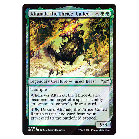 Altanak, the Thrice-Called 0166 card from the Magic The Gathering set Duskmourn: House of Horror